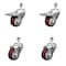 Service Caster 3 Inch SS Maroon Polyurethane 1/2 Inch Threaded Stem Caster Total Lock Brake, 2PK SSTSTTL20S314-PPUB-MRN-121315-2-S-2 - alternate 1